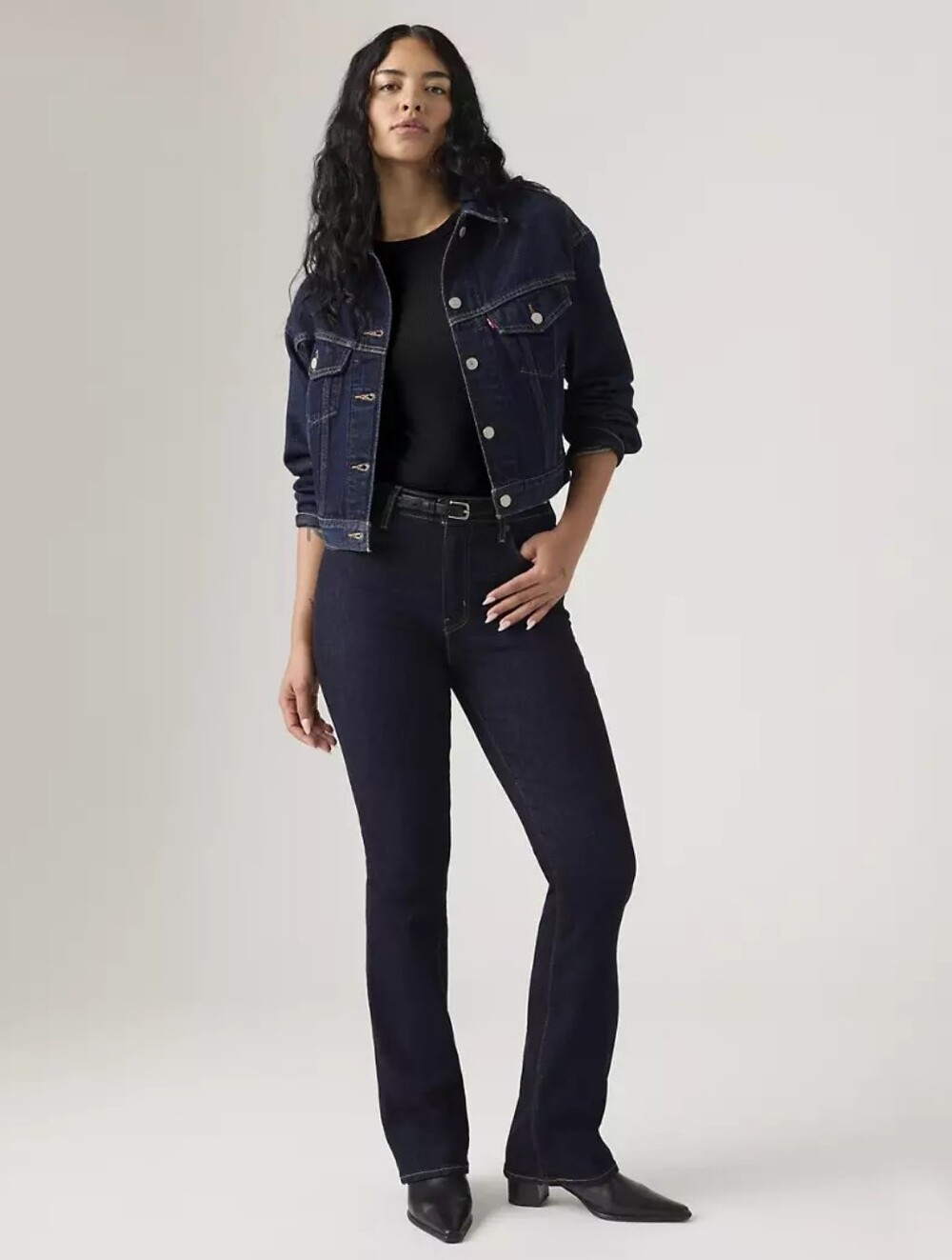Levis 725 High Rise Bootcut Women's Jeans W28 L32 Dark Wash Red Tab